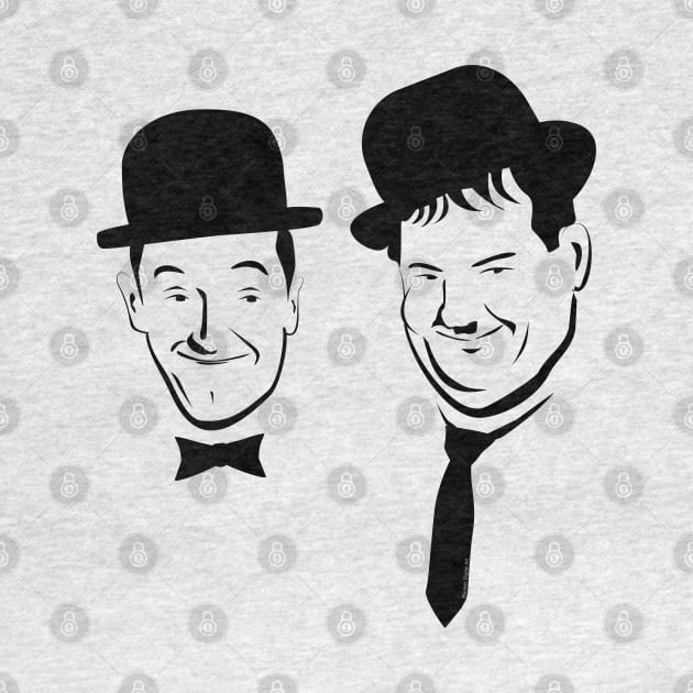 Laurel and Hardy Ink in Black and White by ibadishi